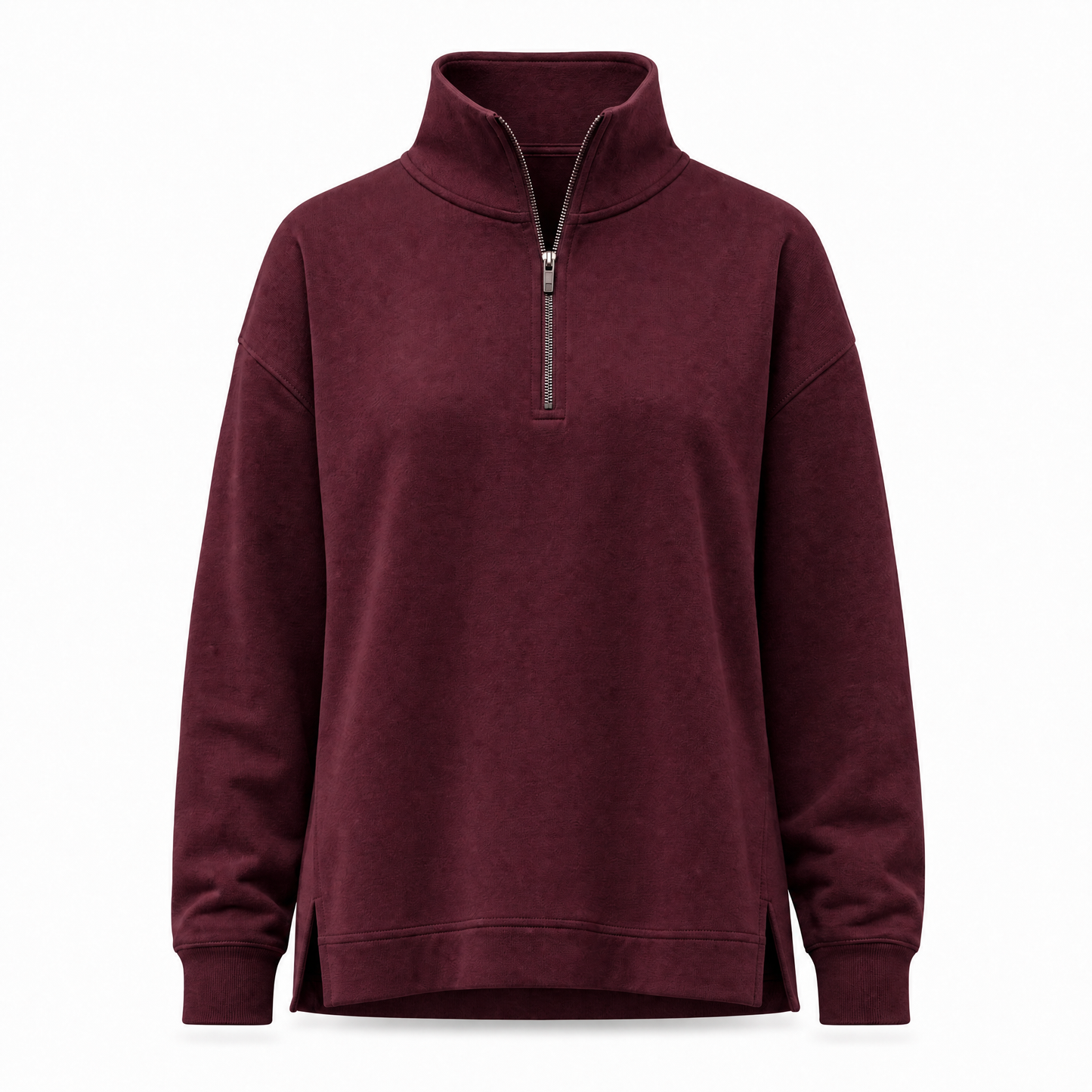 Eira Halbzip-Sweater in Burgunder