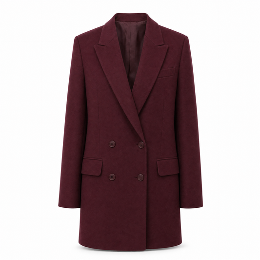 Camille Doppelreiher-Blazer in Pflaumenrot