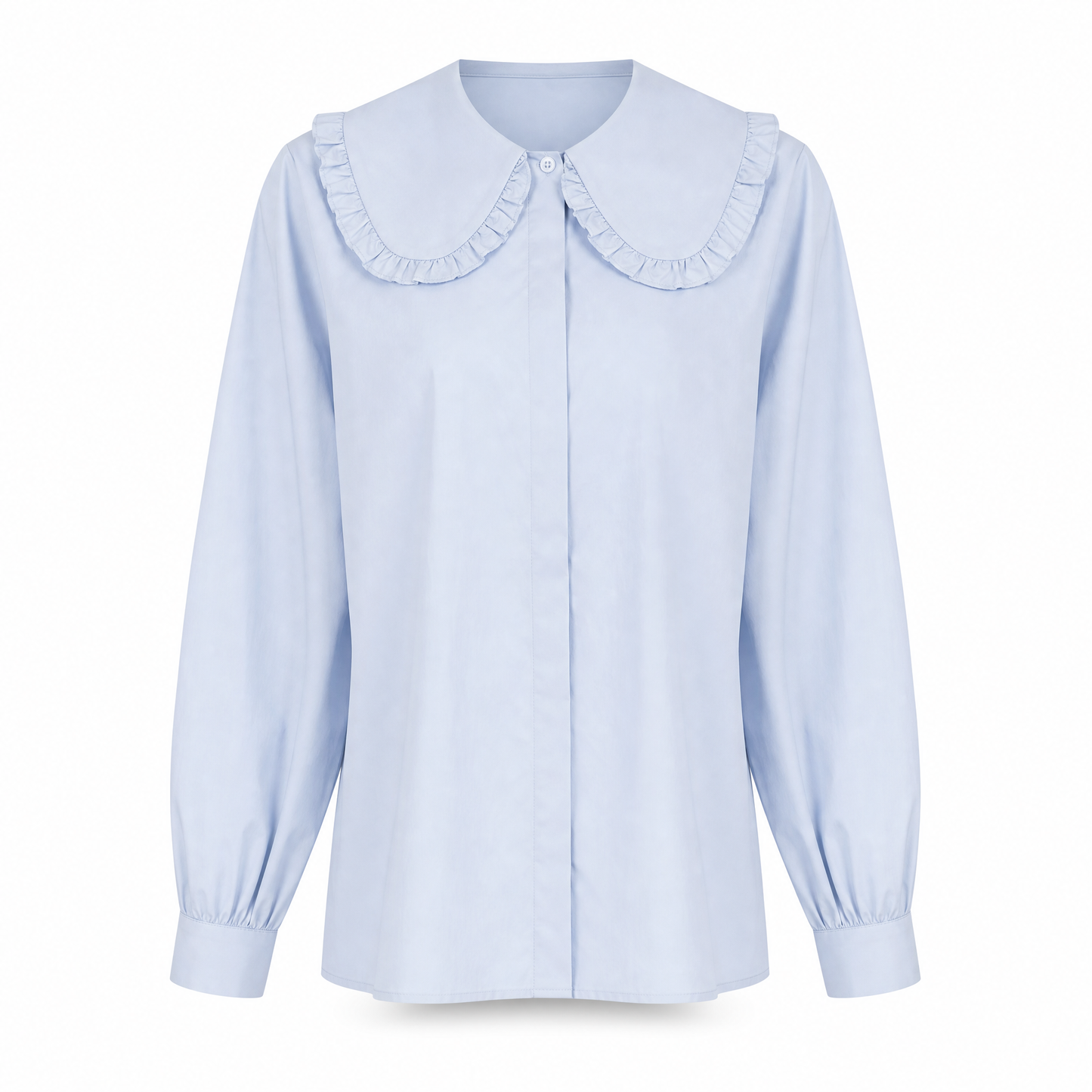 Louise Kragenbluse in Puderblau