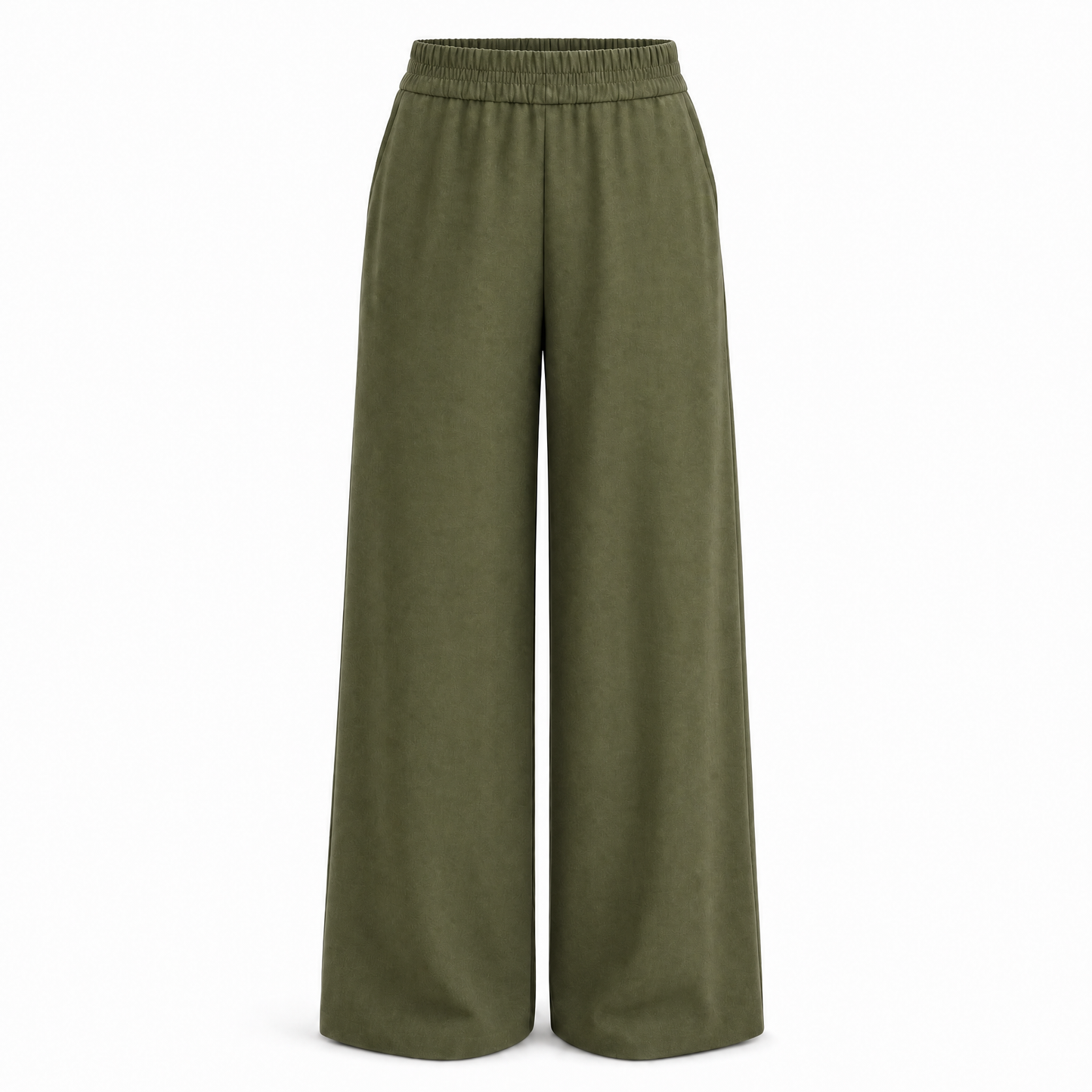 Inga Wide-Leg-Hose in Olivgrün