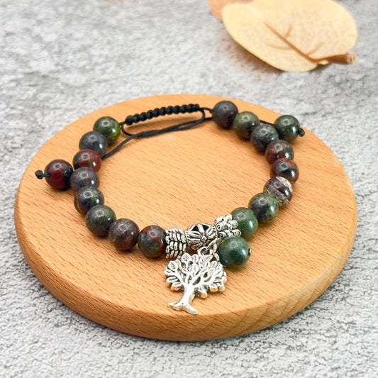 Drachenblut-Jaspis Baum des Lebens Armband