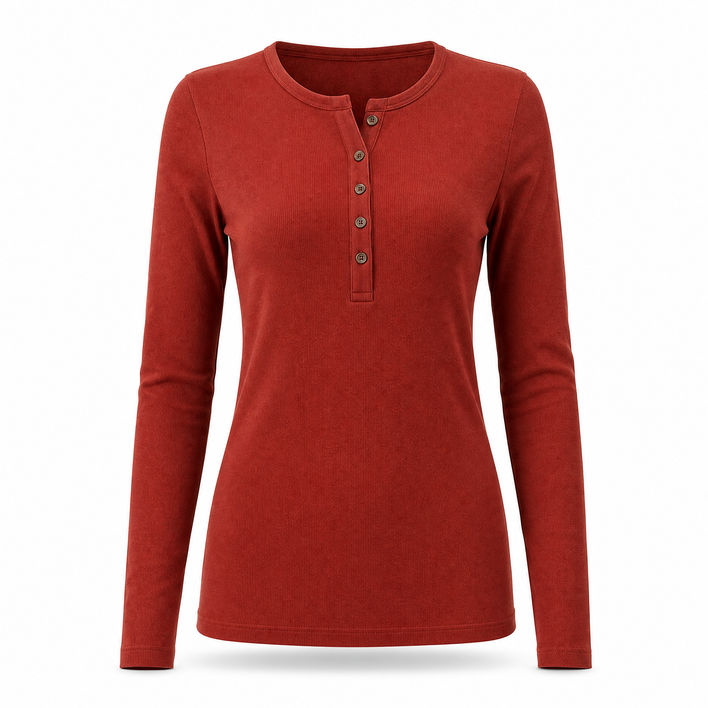 Rowan Henley-Shirt in Rostrot