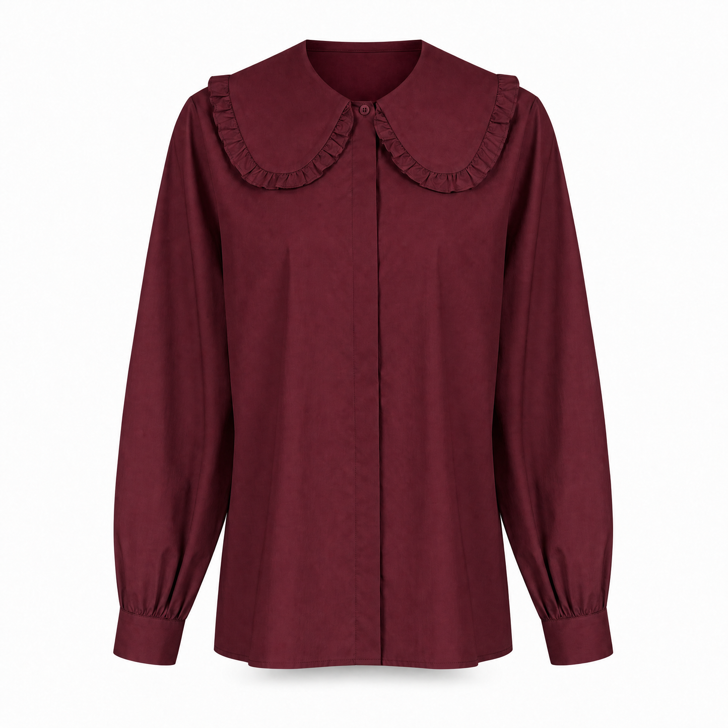 Louise Kragenbluse in Burgunder