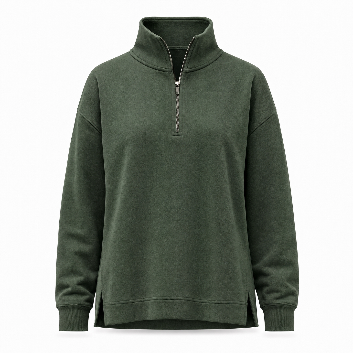 Eira Halbzip-Sweater in Tannengrün